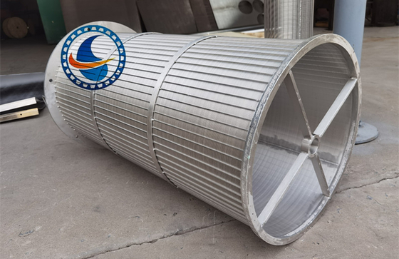 SS304 Роторный барабанный фильтр с клиновидной проволокой 750x1100 мм